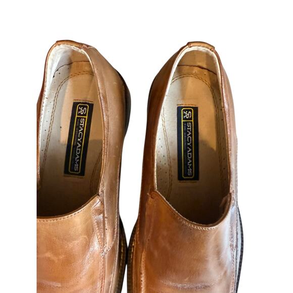 Stacy Adams Danton Slip On Dress Loafers Cognac Brown 8 - Picture 3 of 8